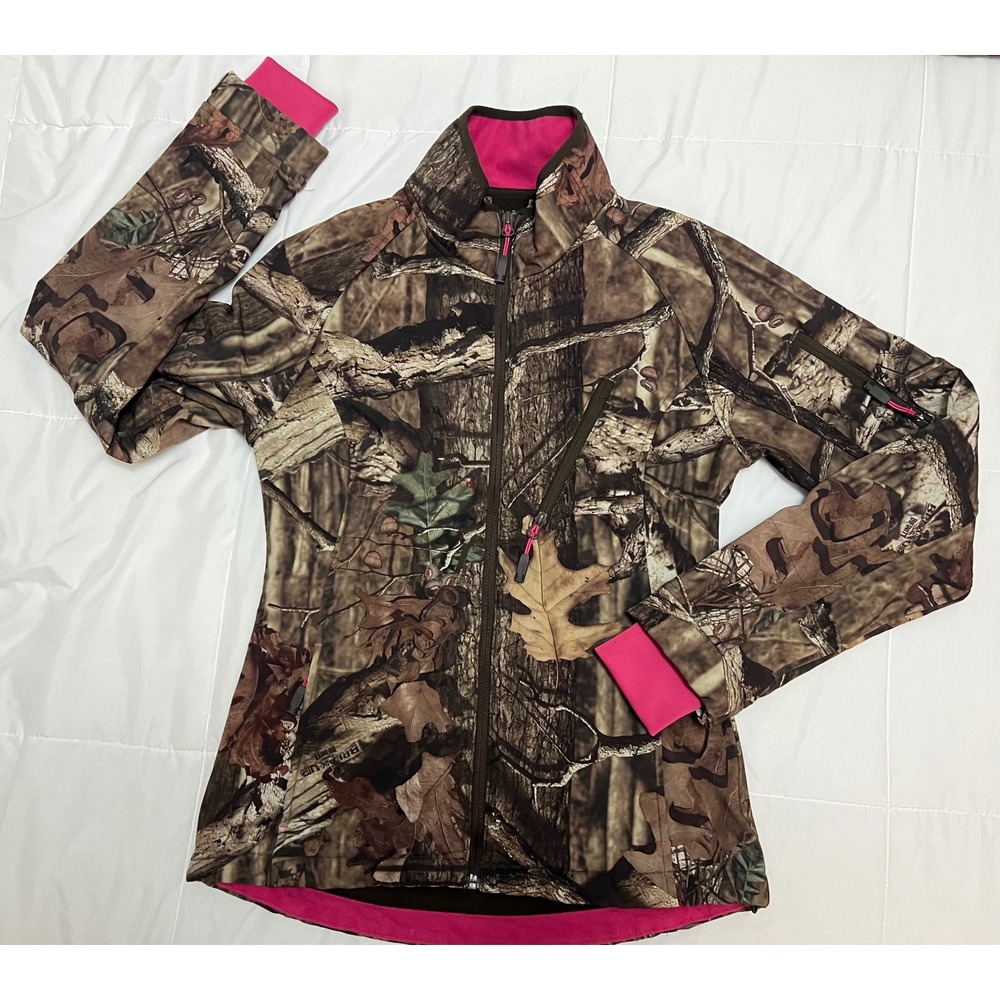 Mossy Oak Break Up Infinity Camo Softshell Jacket Pink‎ Trim Full Zip Women's